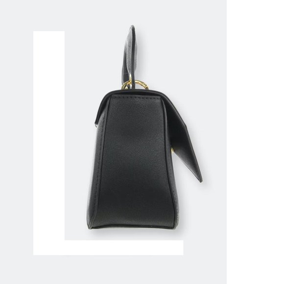 OLIVIA MILLER Women's Adelaide Satchel Top Handled Handbag In Black White - Picture 2 of 3